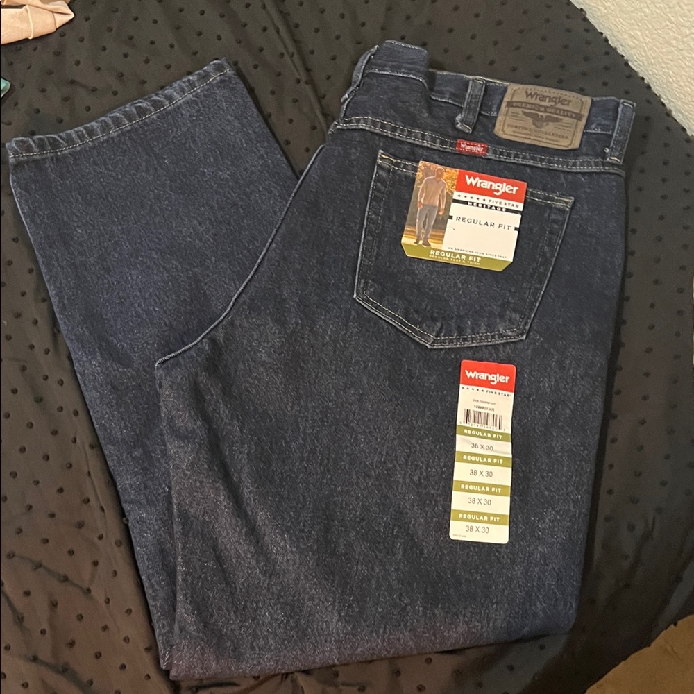 Wrangler Men's Dark Blue Straight Jeans